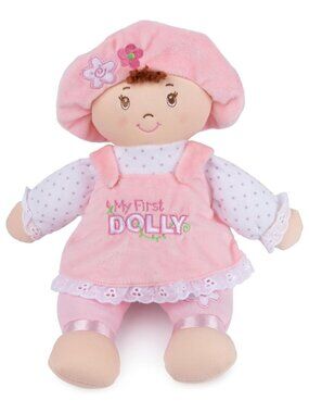 GUND Baby My First Dolly Brunette Plush Doll 12" For Baby 0+ New w/ Tag
